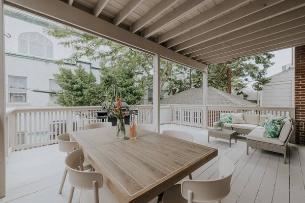 Outdoor deck with dining area